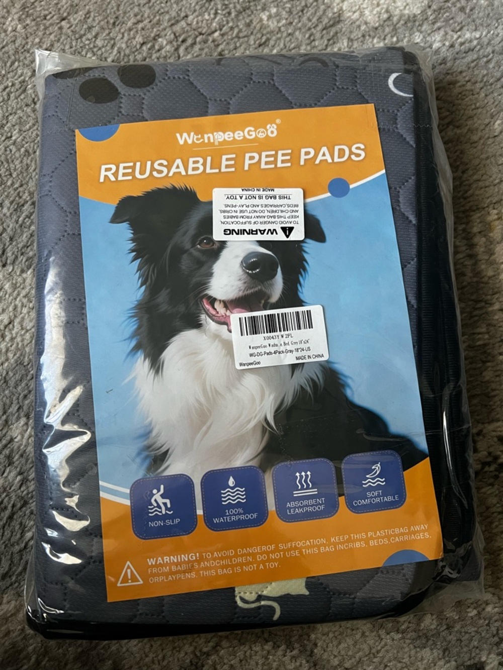 Reusable Dog Pee Pads - Black